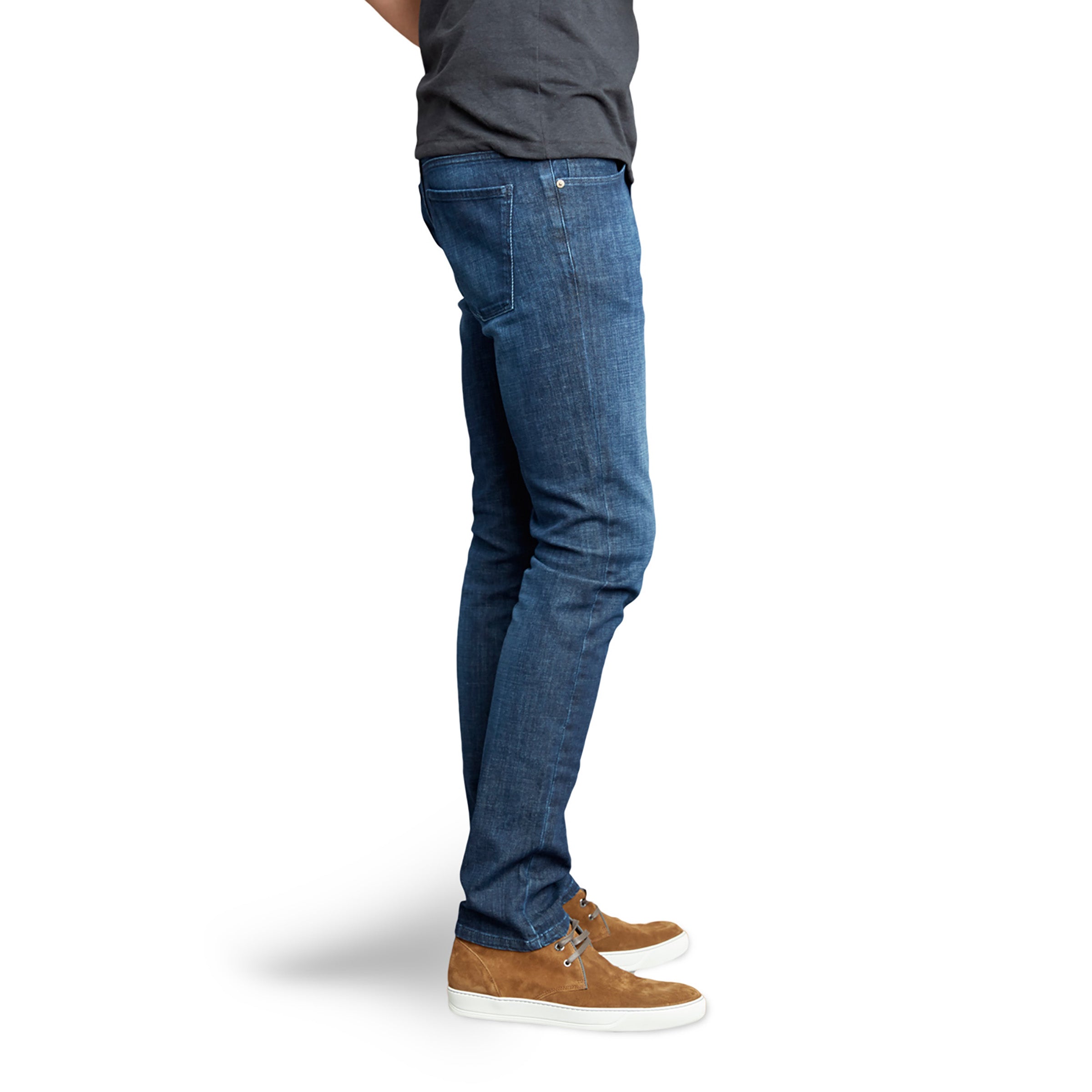 Men wearing Medium Blue Slim Mosco Jeans