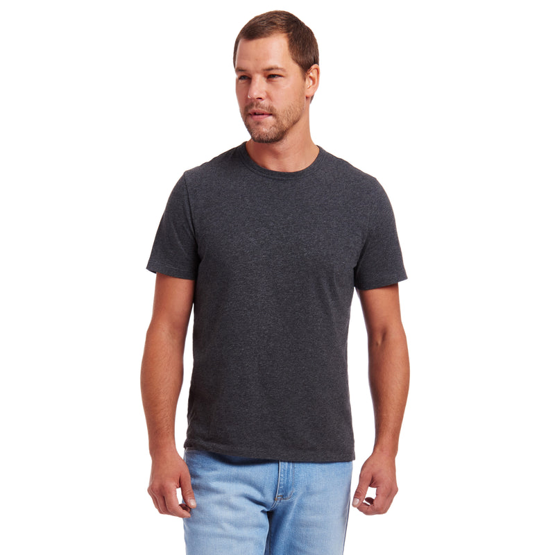 Men wearing Charcoal Heather Classic Crew Driggs Tee