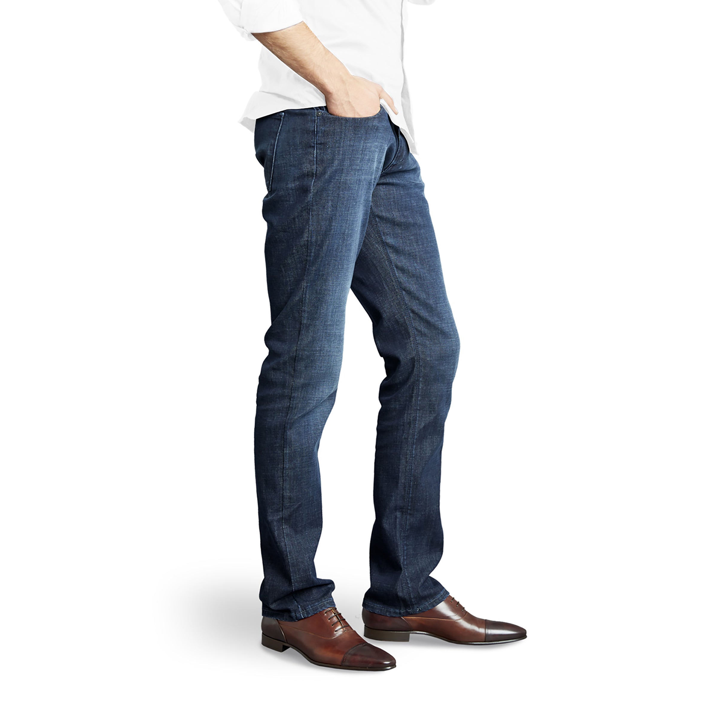 Men wearing Medium/Dark Blue Straight Crosby Jeans